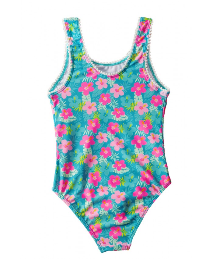 Little Girl’s Flower Print One Piece Swimsuit