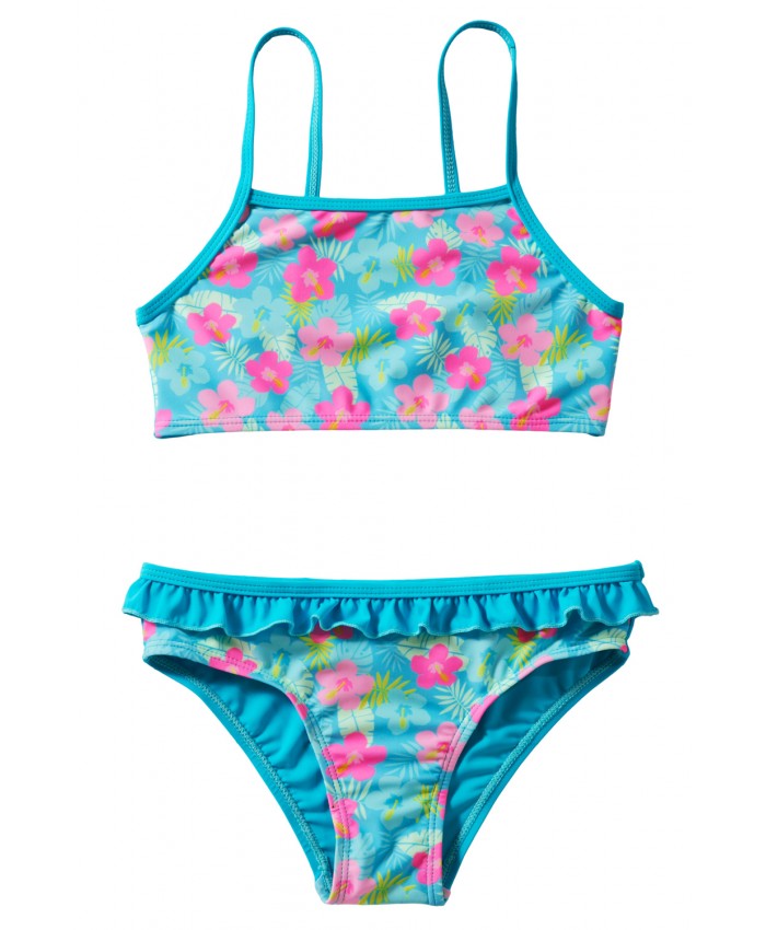 Blue Floral Strappy Little Girls’ Tankini Set